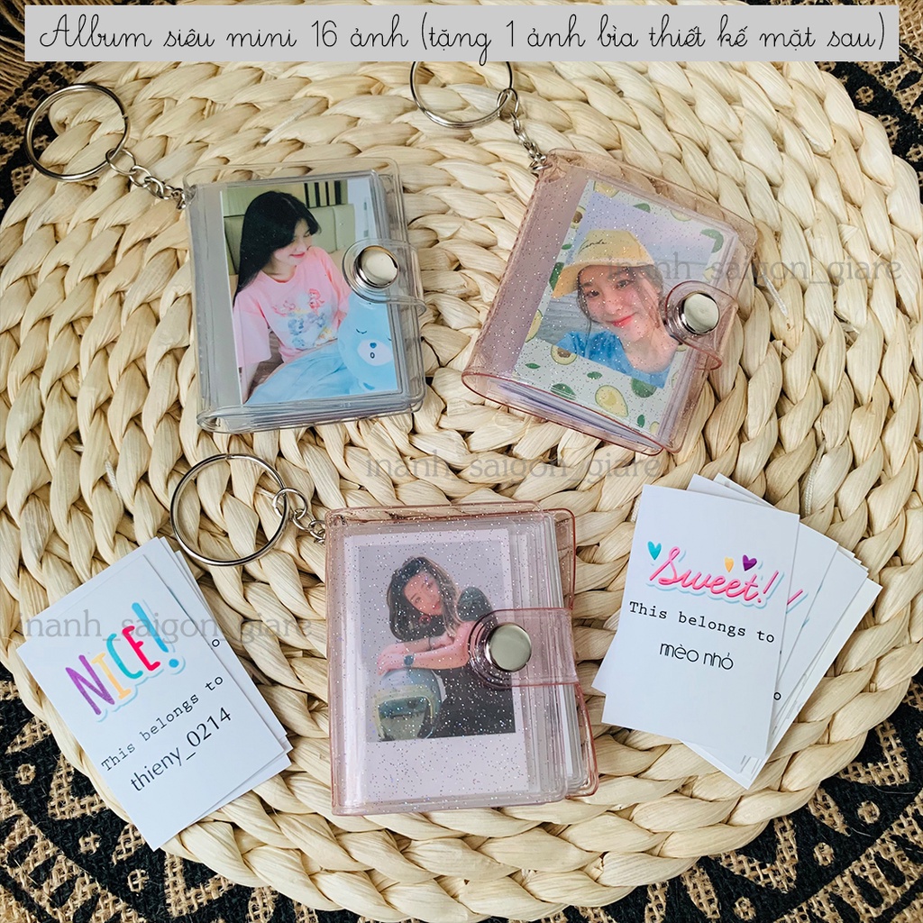 Album ảnh siêu mini 16 ảnh 3,5x5,4cm (NHẬN IN GẤP) (combo có album + tặng in ảnh kèm theo) (tặng 1 ảnh bìa phía sau)