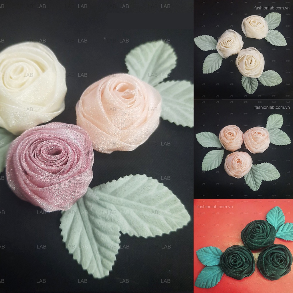 Nụ hồng vải organza (bông) #0209