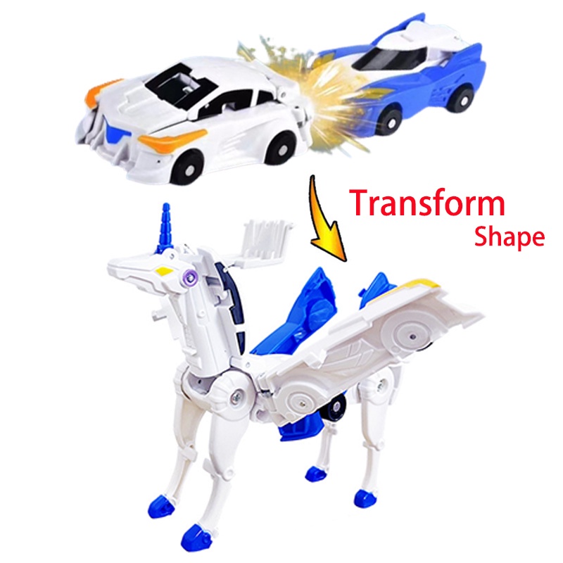 Ô tô biến hình robot, bộ 2 ô tô biến kỳ lân hình robot ngựa siêu toy gift thích hợp cho cả bé trai và bé gái