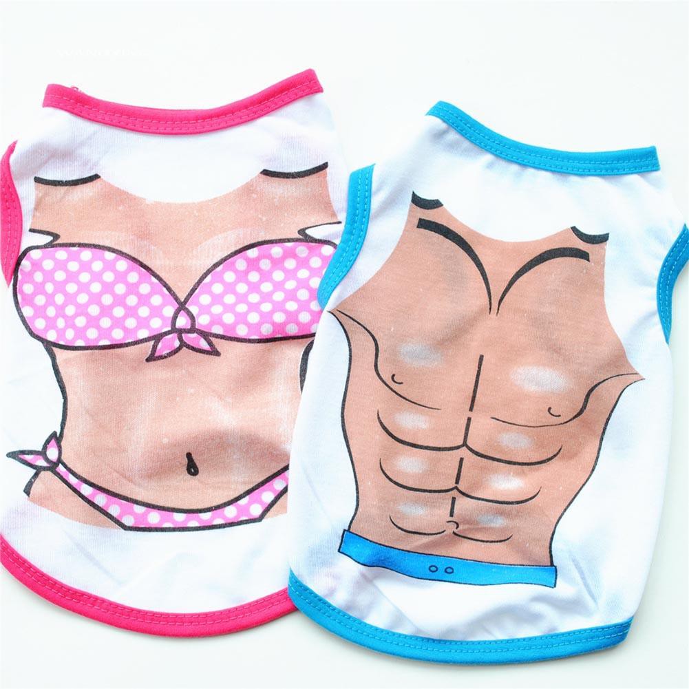 Áo không tay cho chó cưng in hình bikini ngộ nghĩnh