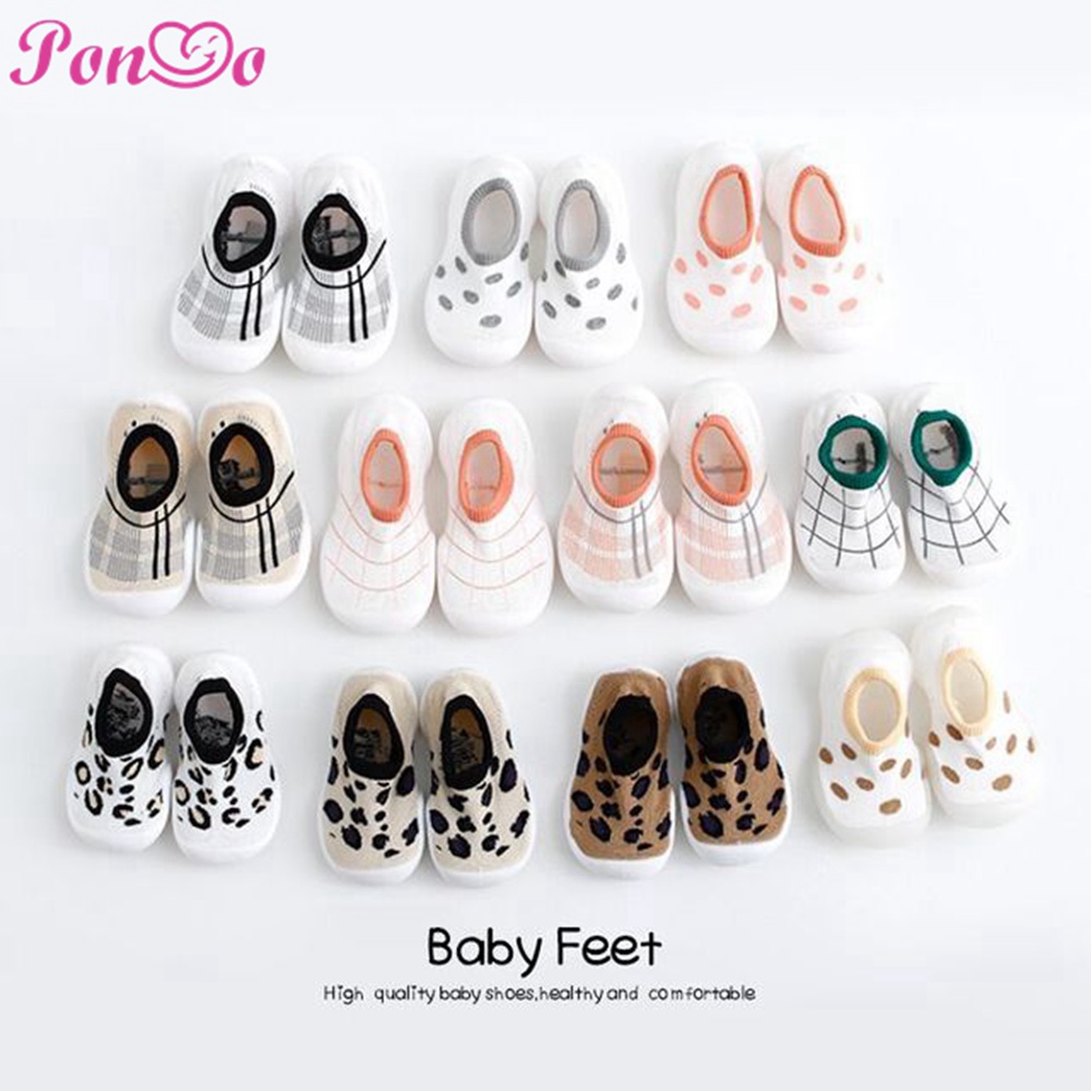 1-4Yrs Toddler Baby Shoes Girl Boy Kids Soft Rubber Sole Shoes Cute Leopard Print Non-slip Floor Socks Shoes
