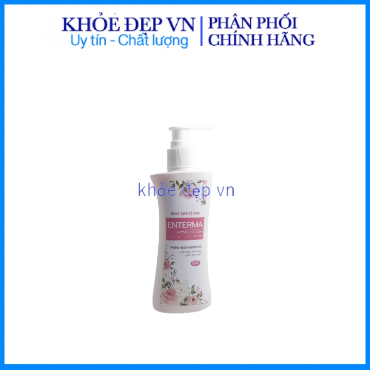 Dung dịch vệ sinh ENTERMA hương hoa hồng, dầu tràm, lô hội, nano bạc làm sạch, kháng khuẩn, ngăn mùi – Chai 150ml