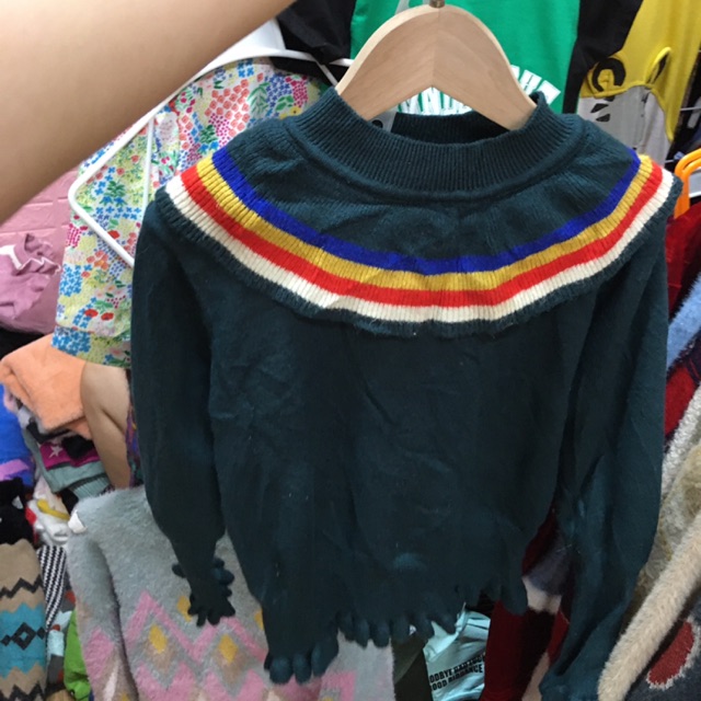 Áo dài tay viền len cho bé
