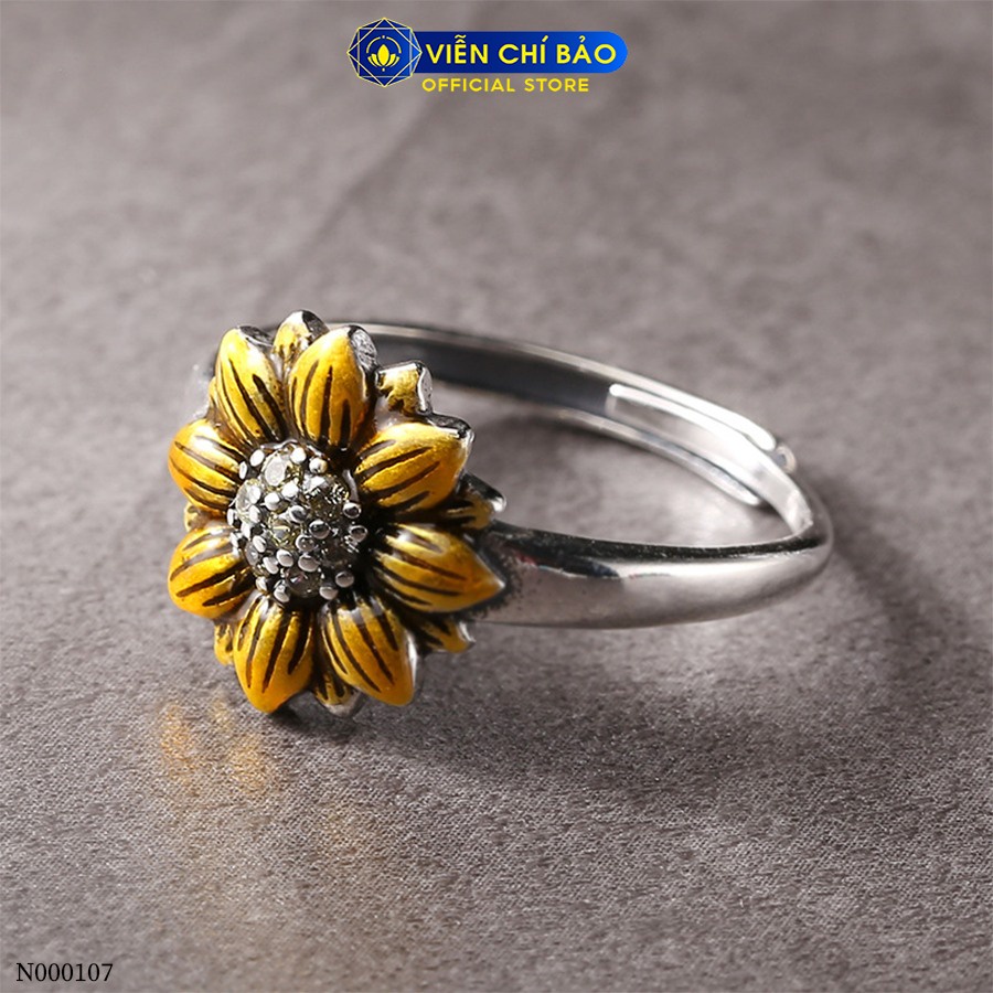 Nhẫn hoa hướng dương new chất liệu bạc Thái 925 thời trang phụ kiện trang sức nữ Viễn Chí Bảo N000107