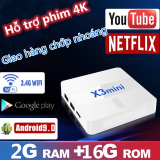 tivi box Rockchip RK3229 X3mini 2G+16G android box Phỏng theo phiên bản Việt hóa của android9.0 android tv box