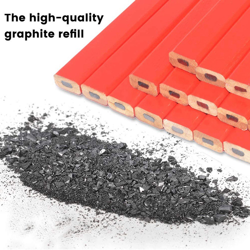 Bộ 72 Bút Chì 7 Inch Vỏ Cứng Màu Đỏ Đen Dùng Làm Mộc