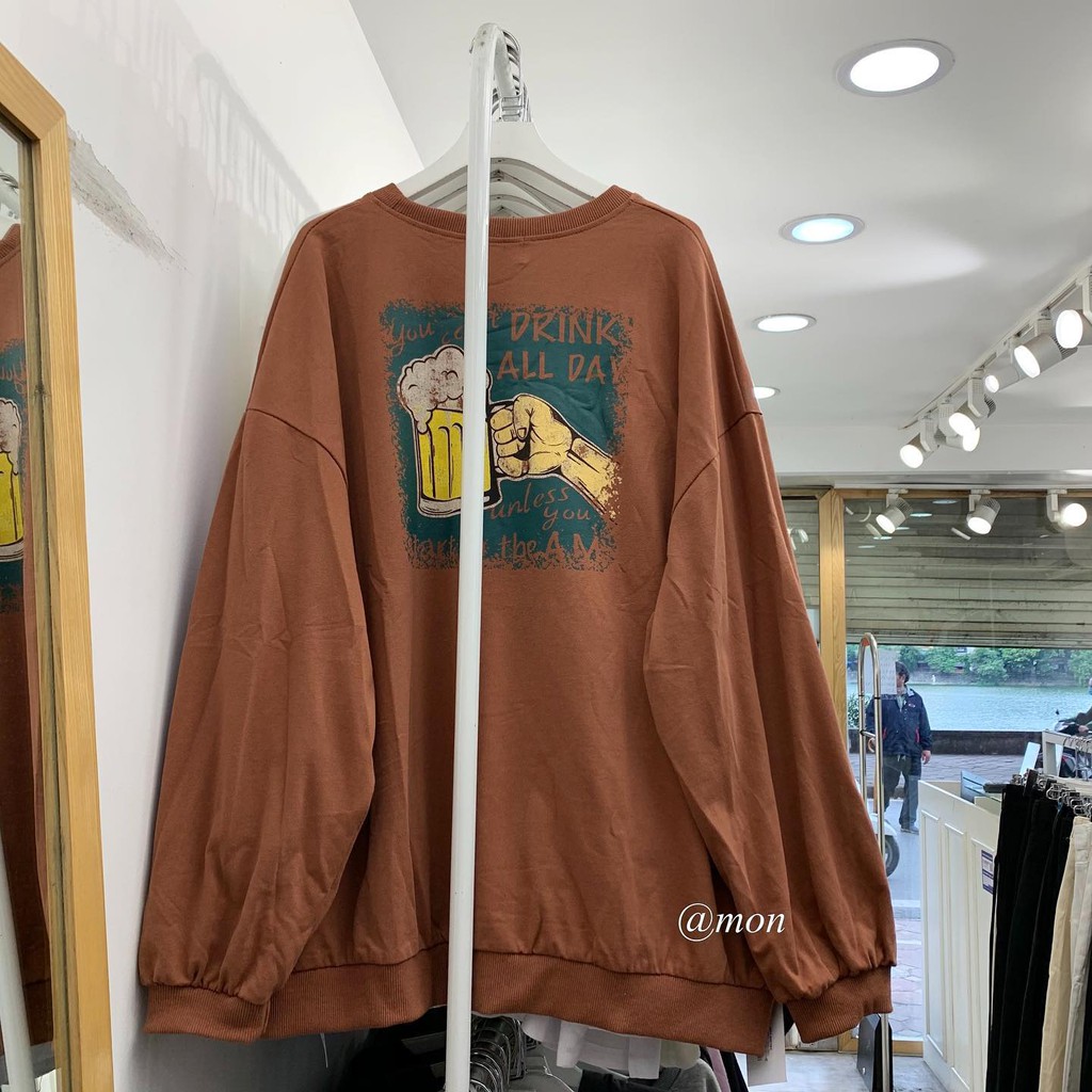 201170 Áo sweater nỉ da cá - áo nỉ da cá, áo nỉ nữ thời trang ulzzang freesize form rộng nhiều màu | BigBuy360 - bigbuy360.vn