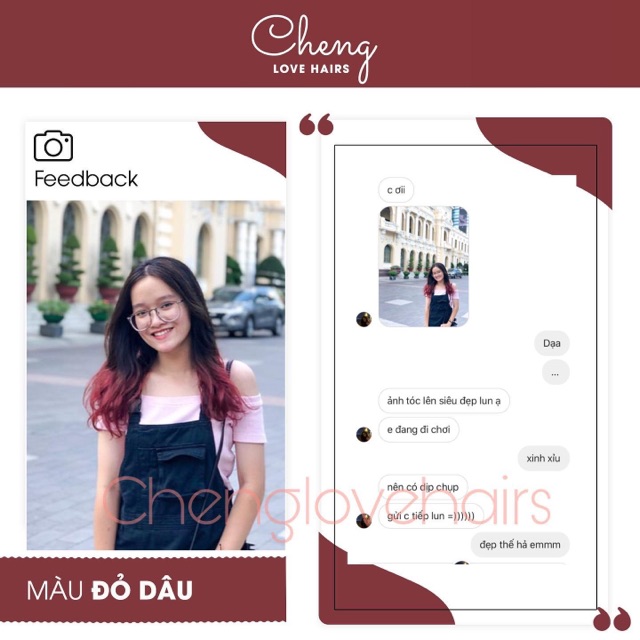 Thuốc Nhuộm Tóc Màu ĐỎ DÂU Không Tẩy | Chenglovehair, Chenglovehairs