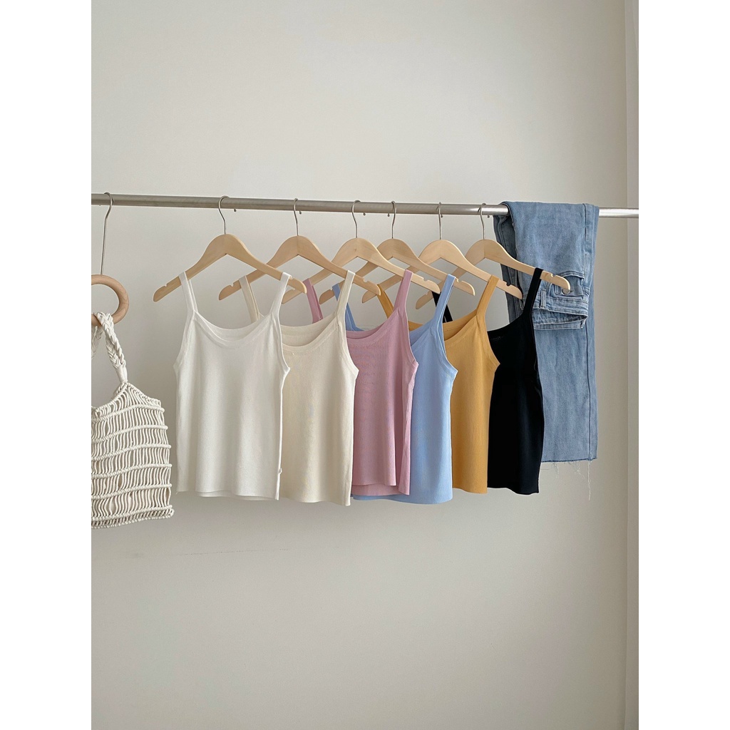 Áo 2 dây dệt kim màu pastel siêu xinh - freesize