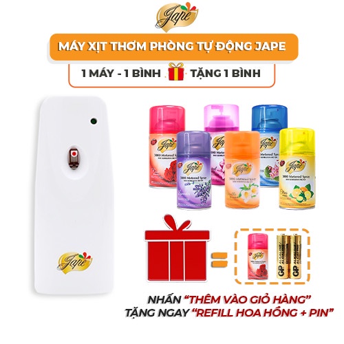 Máy Xịt Thơm Phòng Tự Động Jape Máy Xịt Phòng Tự Động Chính Hãng  (Tặng 1 Bình Ruột Máy) -  600ml [Gồm 1 Máy + 2 Lõi]