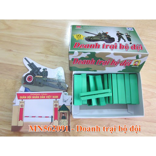 Bộ đồ chơi doanh trại bộ đội, bằng giấy cán láng