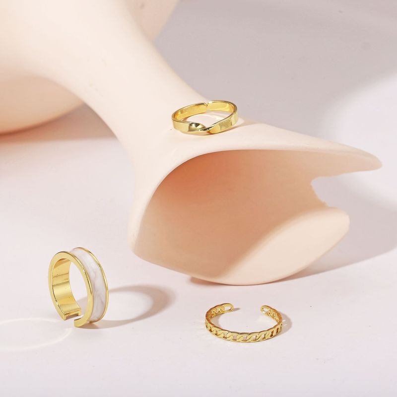 Set 3 Nhẫn Hở Có Thể Điều Chỉnh Kích Thước Phong Cách Hip Hop Thời Trang