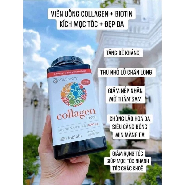 Viên Uống collagen 390v Mỹ chuẩn chính hãng