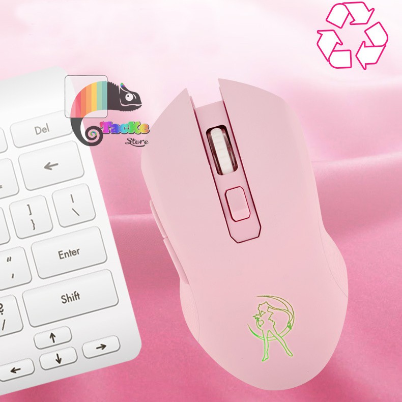 Chuột game thủ màu Hồng không dây, RGB Led, Dream Pink I Wriless Pink Gaming Mouse RGB LED