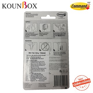 Móc dán tường vuông Command 3M 17502 - 225gr (vỉ 3 cái)