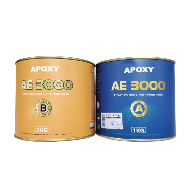 Keo Epoxy AE 3000 gắn đá tự nhiên- Chuyên sử dụng gắn đá mặt tiền chuyên nghiệp- Cặp keo 2 thành phần khối lượng 2kg