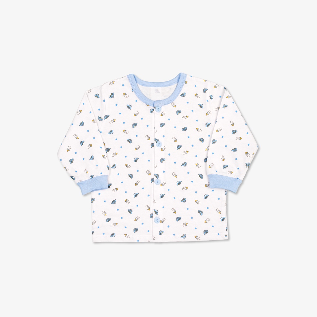 Quần, áo dài tay Miomio cho bé cài giữa hình xe nôi, bình sữa chất liệu cotton - Monnie Kids