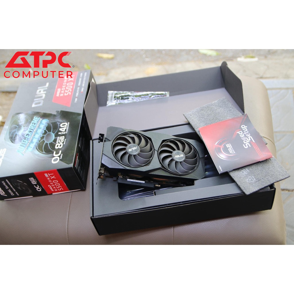 VGA card màn hình ASUS rx5500xt Dual Radeon RX 5500 XT 8GB EVO OC Likenew bảo hành dài