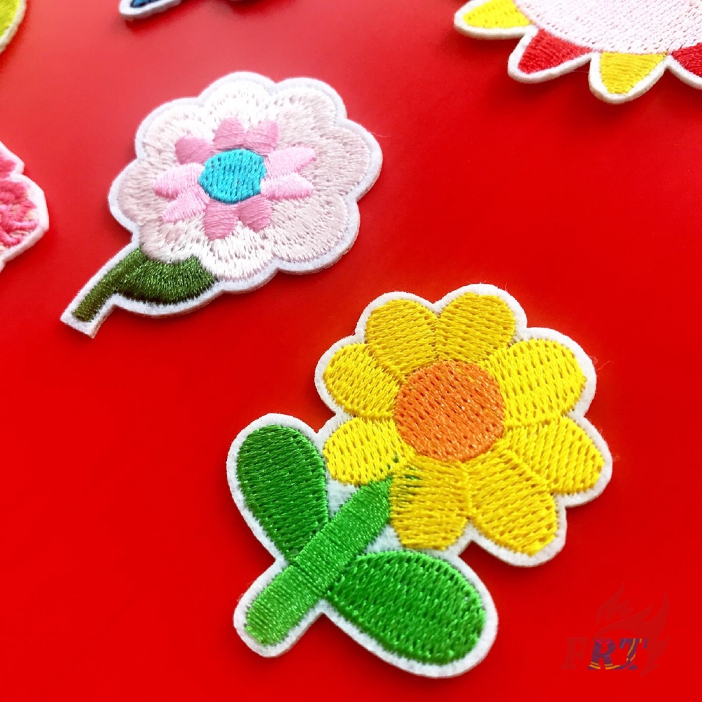 Miếng vải họa tiết hoa ủi trang trí quần áo DIY