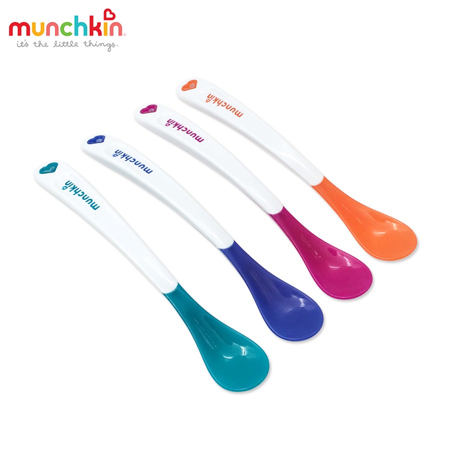 [CHUBBYSHOP] Bộ 4 chiếc thìa ăn dặm báo nóng cho bé Munchkin