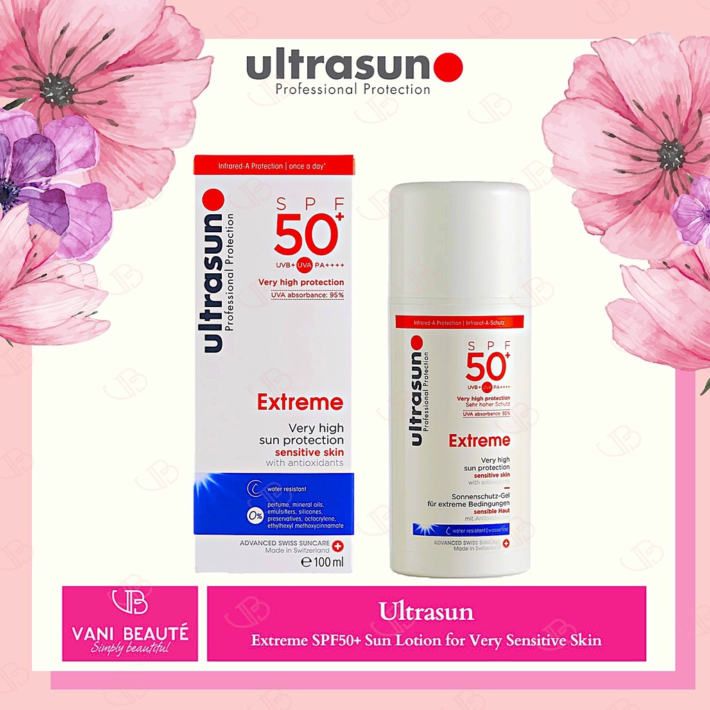 Kem chống nắng Ultrasun Đỏ Extreme SPF50+ Sun Lotion for Very Sensitive Skin 100ml
