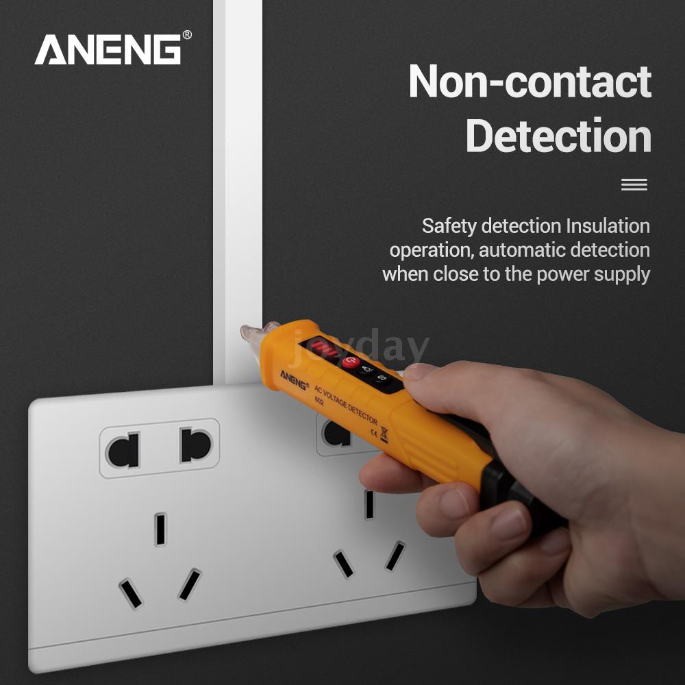 ANENG VD802 Non-contact AC Voltage Detector Tester Meter 12V-1000v Pen Style Electric Indicator LED Outlet Voltage Decte