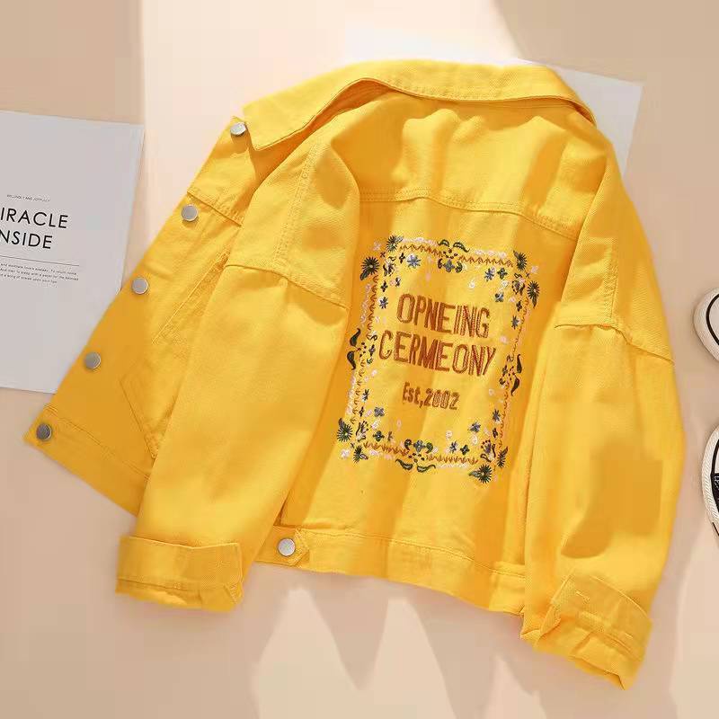 Áo khoác denim cardigan mỏng màu kẹo thời trang xuân thu Hàn giản dị