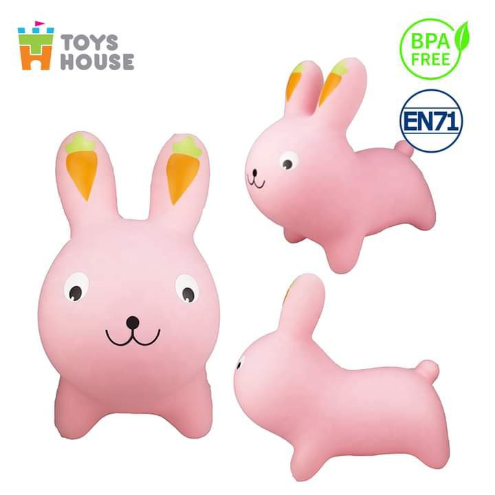 Thú nhún trẻ em hình thỏ Toys house - Tiêu chuẩn Xuất khẩu Châu Âu EN71 - Đồ chơi vận động cho bé từ 8 tháng