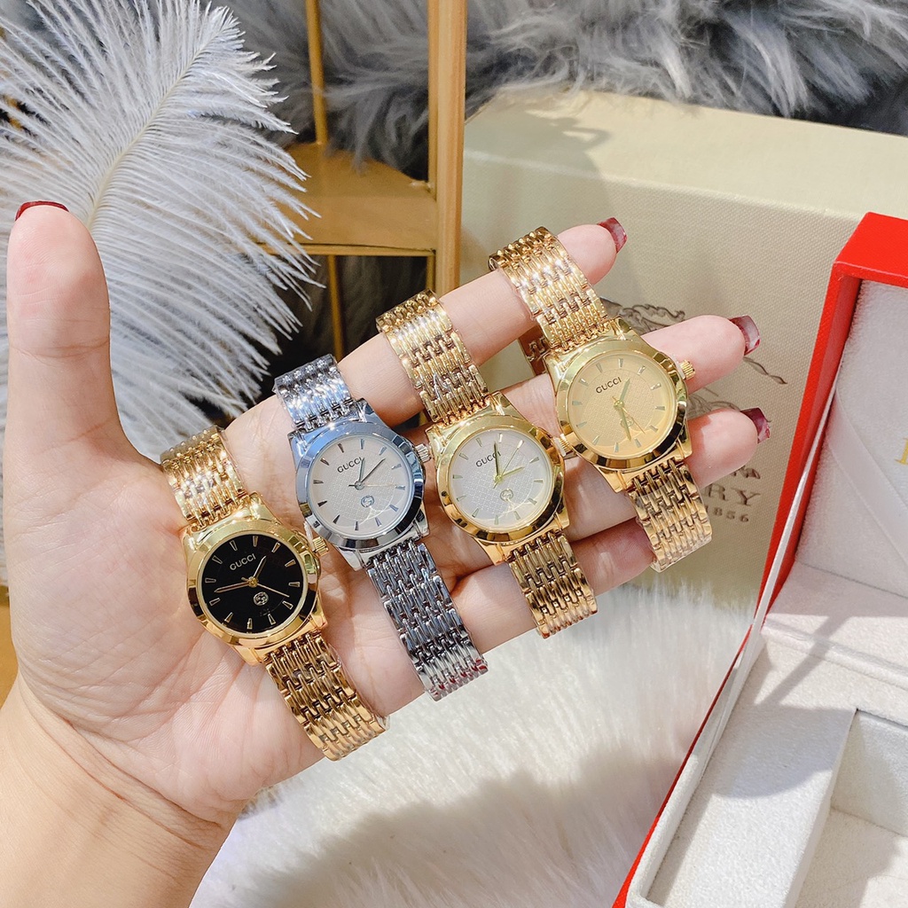 Đồng hồ nữ GUCCI dây kim loại thiết kế tinh tế hợp gu thời trang giới trẻ, chống nước, bảo hành 12 tháng