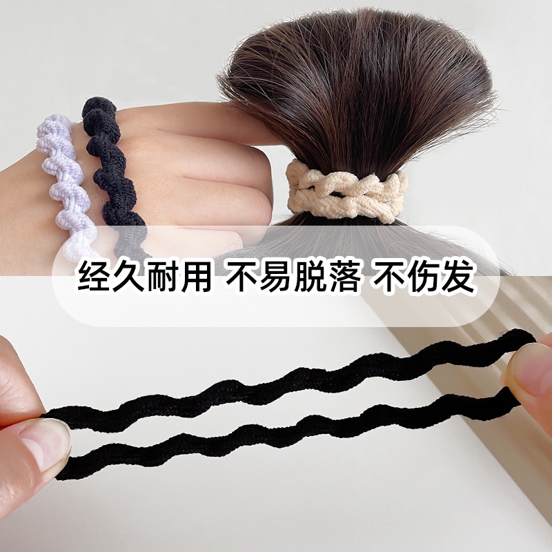 Set 10 Dây Buộc Tóc Cao Su Co Giãn Màu Cà Phê Phong Cách Hàn Quốc Đơn Giản Thời Trang Cho Nữ