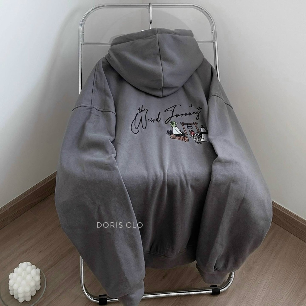 Áo hoodie unisex thêu họa tiết thời trang cao cấp, mẫu áo khoác nỉ chống nắng