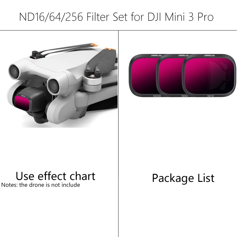 Bộ Kính Lọc ND16 Chuyên Nghiệp ND256 ND16 Cho Máy Ảnh Drone DJI Mini 3 Pro ND16
