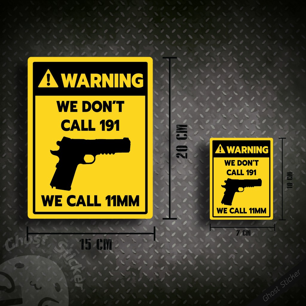 Colt M45A1 Súng Nhãn Dán Cảnh Báo Xe Hơi Nhãn Dán 2 Kích Cỡ Có Sẵn