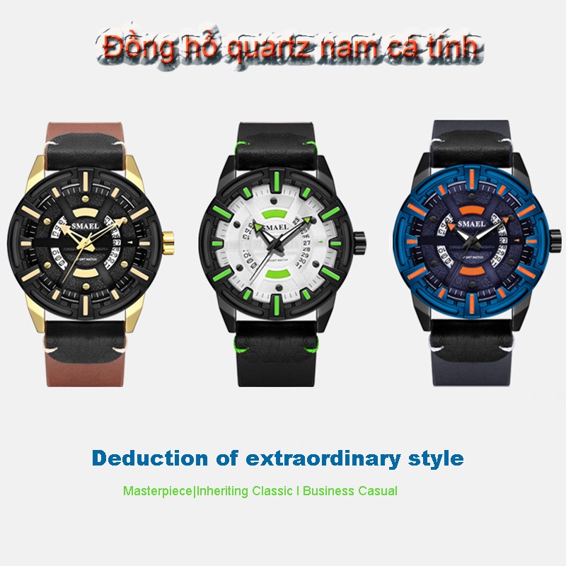 Đồng Hồ SMAEL cho Nam  ,Dây Da Cao Cấp Chống Nước  Chống Xước , Kiểu Dáng Trẻ Trung - Bảo Hành 6 Tháng | BigBuy360 - bigbuy360.vn