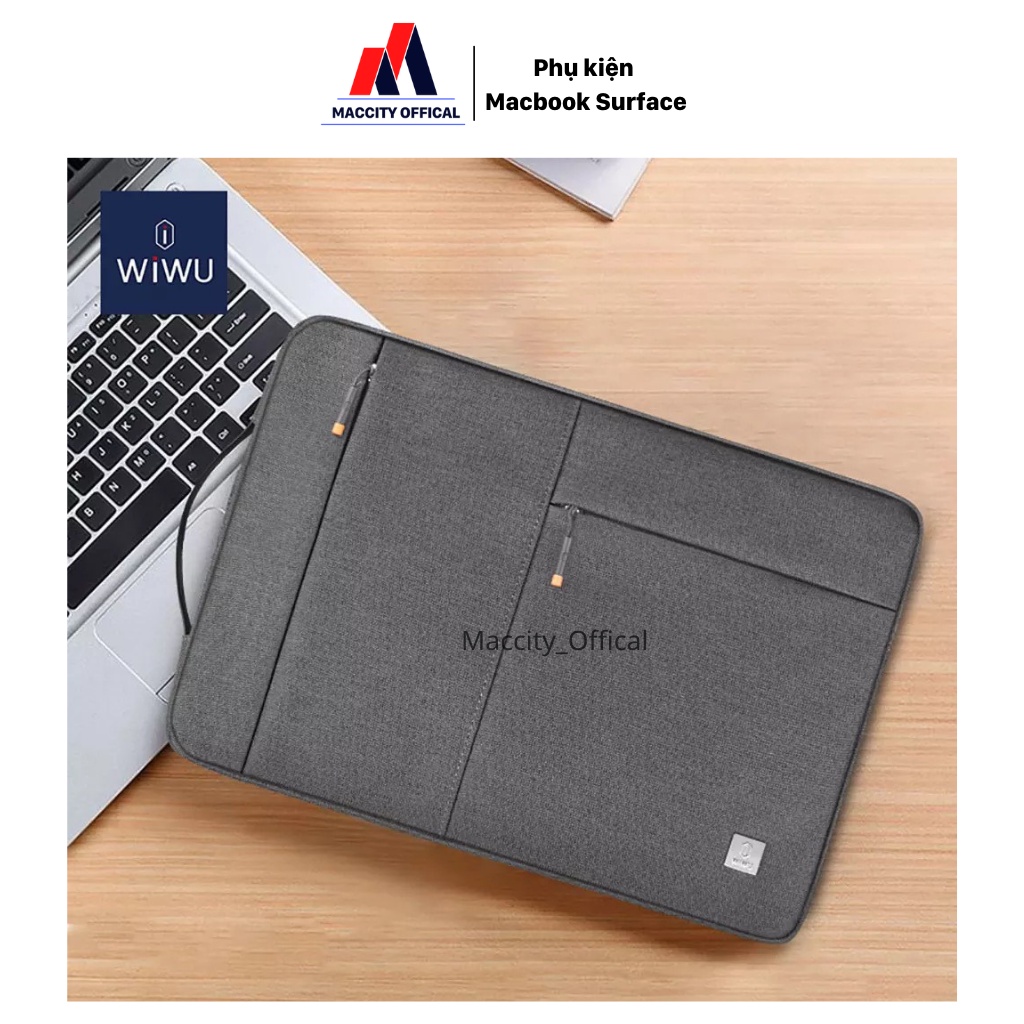 Túi chống sốc macbook laptop chính hãng wiwu alpha. Túi xách dọc laptop 13inch, 14inch, 15inch,16inch