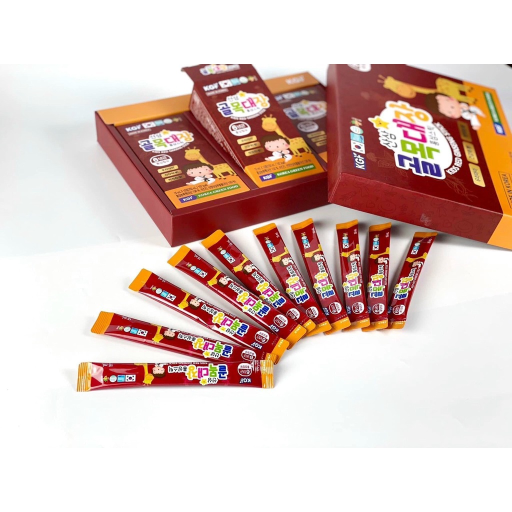 Nước Hồng Sâm Kids Red Ginseng Stick Hàn Quốc Cho Bé Hộp 30 Gói x 15ml
