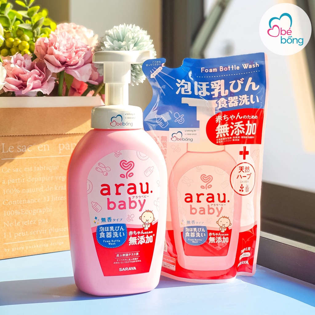 Nước rửa bình Arau Baby dạng chai 500ml