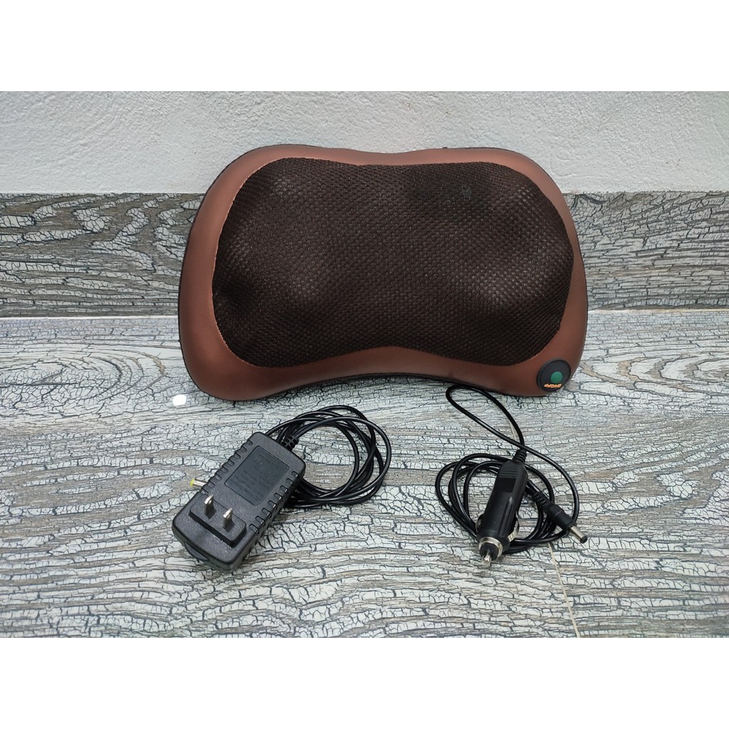 Gối massage cổ - Gối massage hồng ngoạị 8 bi Nhật bản, GM-499, Có đầu USB cắm cho ô tô, Sản phẩm chính hãng, BH 12 tháng