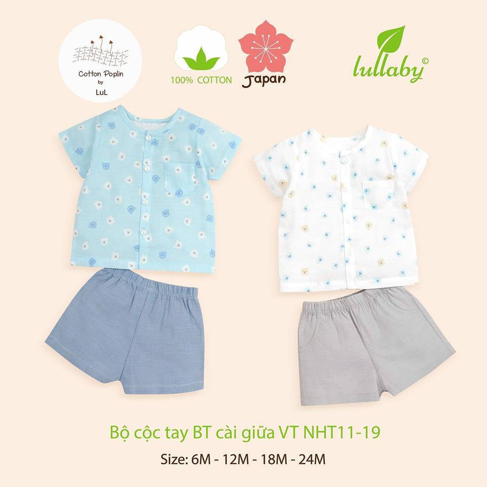 [Lullaby] Bộ cộc tay BT cài giữa (size 6m-4Y)