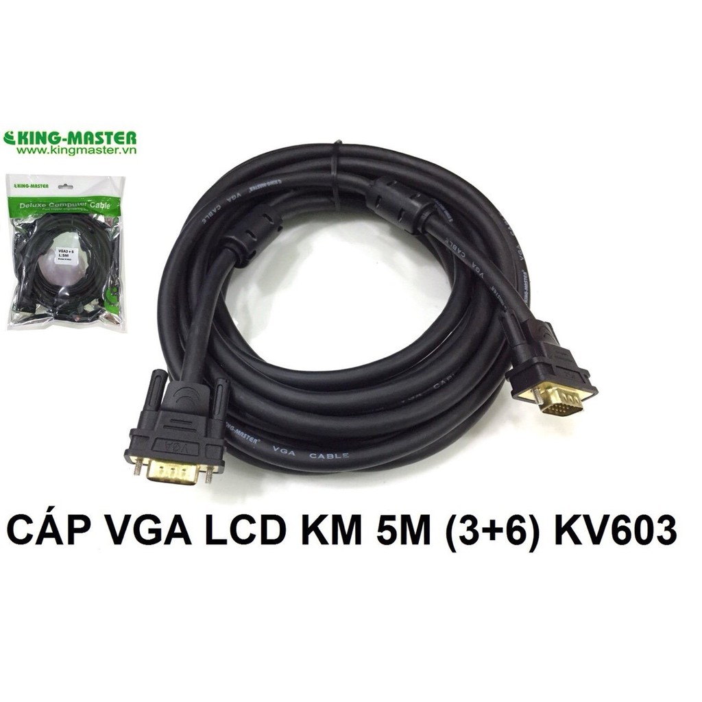 CÁP VGA MÀN HÌNH LCD KINGMASTER 3+6 TỪ 1.5M ĐẾN 20M KM 1.5M KV 601, 3M KV 602 , 5M KV 603 . 10M KV 604