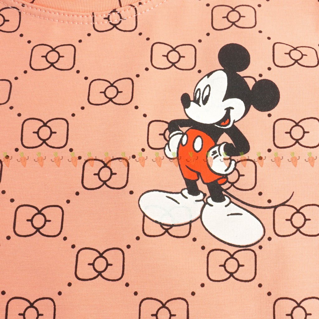 [SALE] Bộ Cộc Tay Cho Bé Trai, Bé Gái Minky Mom Vải Cotton 100% Họa Tiết Mickey, Đồ Bộ Cho Bé Mùa Hè MKM2123