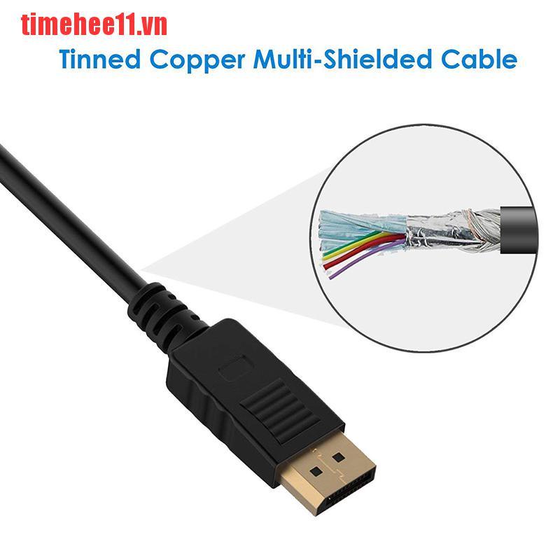 【timehee11】6 Feet 1.8m Gold Plated DisplayPort DP to DVI-D Male Cable Adapter