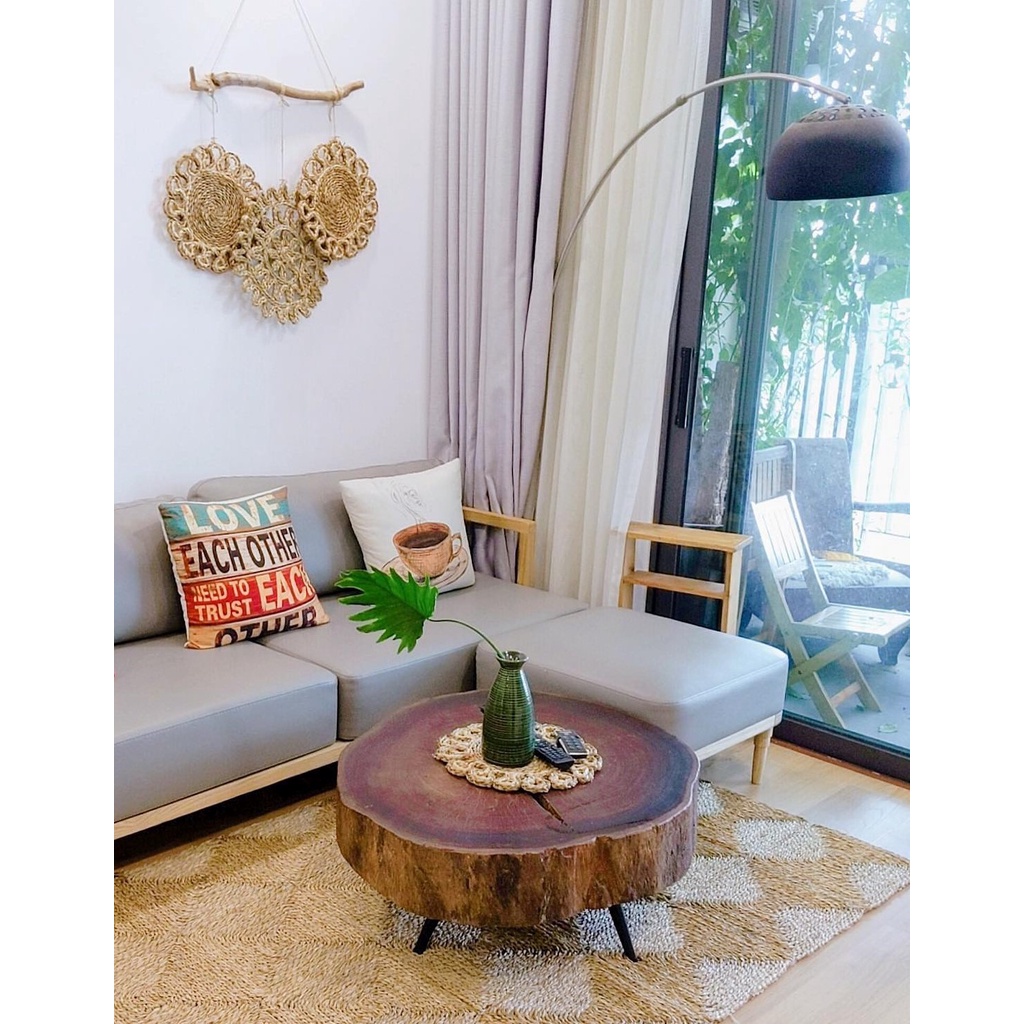 Thảm Cói Trải Sàn Hình Chữ Nhật Trang Trí Decor Nhà Cửa Chụp Ảnh Cực Xinh Cao cấp Kích Thước 80 x 1m2_COI _DECOR_ HN