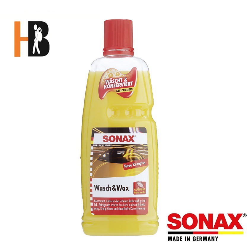 [ 313341 ] Nước rửa xe 2:1 SONAX Wash & Wax (Rửa & Wax bóng sơn) 1 Lít 313341