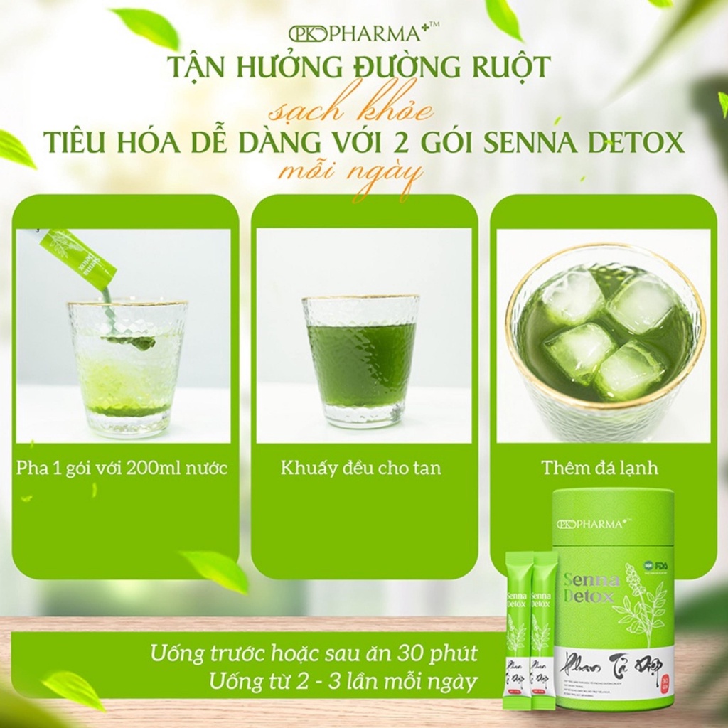 Trà thải  độc ruột Senna Detox Phan Tả Diệp Dr Lacir hỗ trợ tiêu hóa, đào thải độc tố, giảm mụn, nám sạm, mệt mỏi