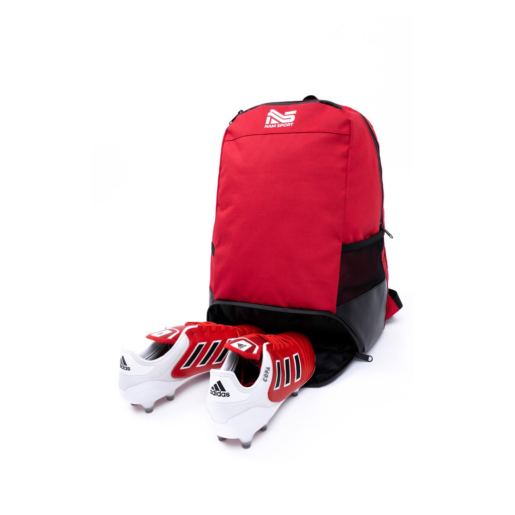 Balo bóng đá cao cấp Nam Sport Đỏ - Có ngăn để giày, đồ dơ riêng - Chống nước