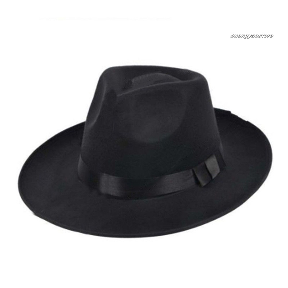 Mũ Fedora Panama Vành Rộng Bằng Vải Nỉ Cứng Kiểu Vintage Thời Trang Mùa Thu Cho Nam Và Nữ