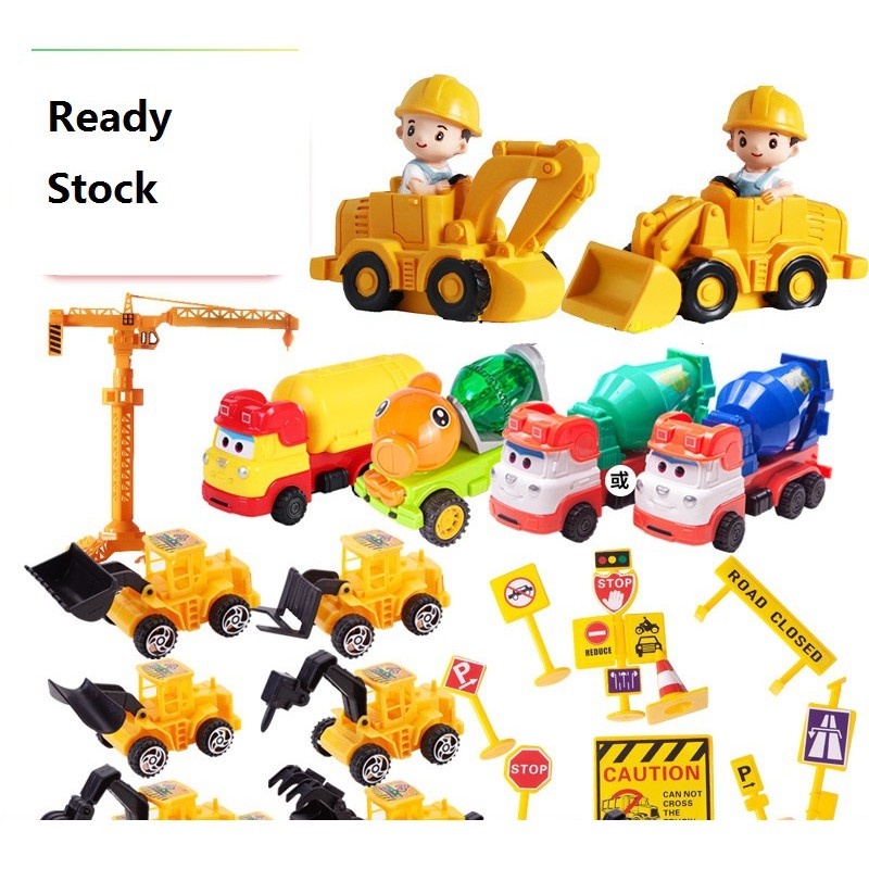 Set 1 Bộ Phụ Kiện Trang Trí Bánh Cupcake Hình Xe Hơi/Xe Công Trường Dùng 1 Lần Trang Trí Tiệc Sinh Nhật Cho Bé Trai