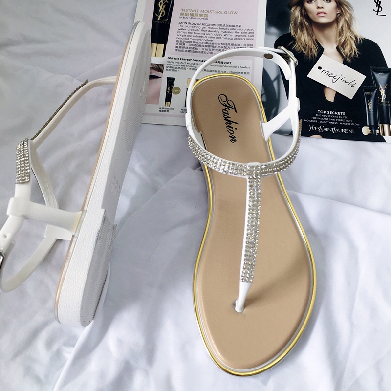 Sandal Dép Xỏ Ngón Nữ Đế Bằng Dày Mùa Hè Xuân Thu Chống Trơn Bánh Mì Mũi Tròn Quai Kẹp Đi Chơi Làm Đi Biển Tông Lê Bệt