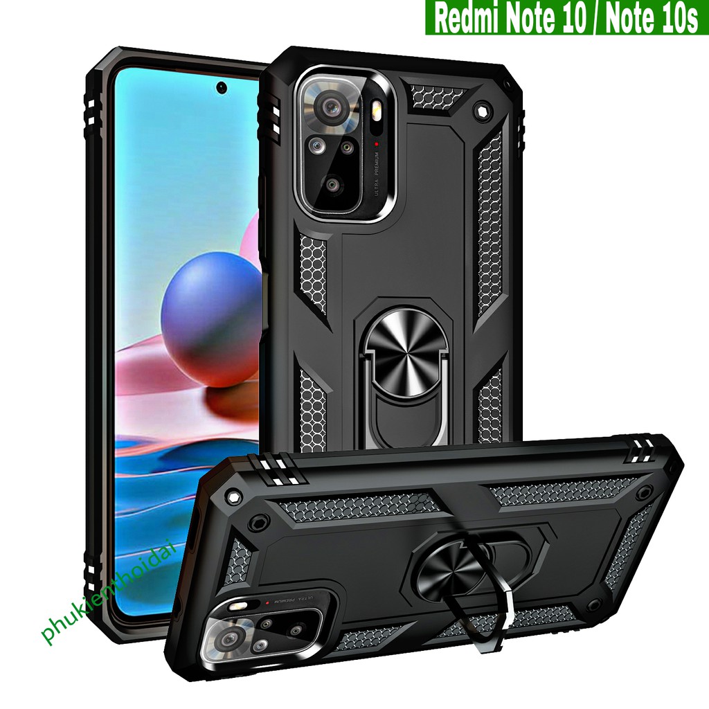 Ốp lưng Redmi Note 10 / Note 10s Quân Đội Iring chống sốc nhẫn hút ô tô cao cấp